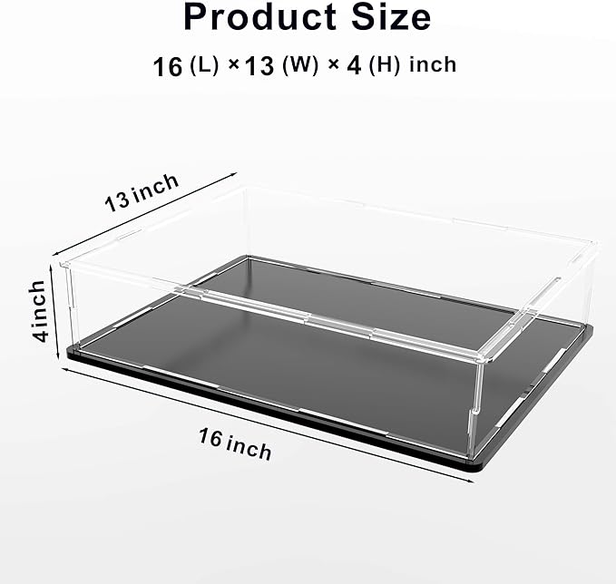 Book Display Case Clear Book Protector Case, Large Acrylic Display Cover Case for Books, Stamps, Coins, Cards, Photos, Album, Jewellery and Collectibles 16 (L) × 13 (W) × 4 (H) inch