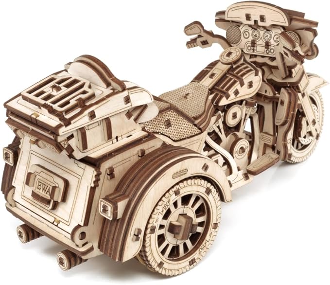 EWA Eco Wood Art 3D Trike Puzzle - Innovative Wooden Craft Kit - Sustainable DIY Assembly Model for Adults