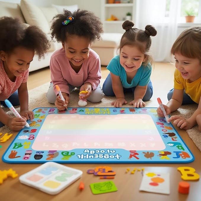 ANIMOLDS 40x32 Inch Water Doodle Mat for Kids - Ocean Pals Aqua Mat
