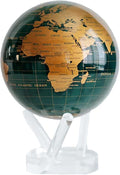 MOVA – Green and Gold Rotating Decor Globe, 8.5” | Solar-Powered Motion | No Batteries | Gift for Desk, Home, or Office