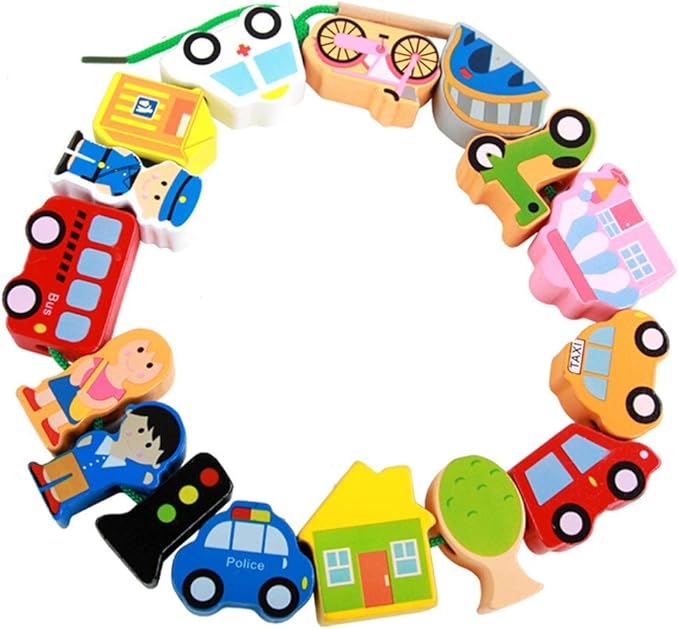 Wooden Educational Toys Wooden Shape Color Sorting Preschool Stacking Blocks Toddler Puzzles Toys Early Childhood Development Toys for Fine Motor Skills Birthday Gifts for Boys and Girls ((16 Pieces))
