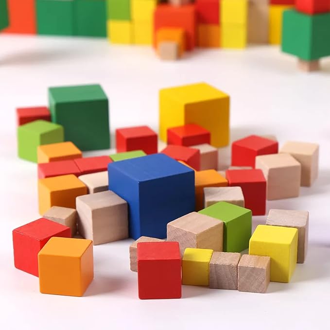 Wood Blocks for Crafts, Unfinished Wood Cubes, 3cm Natural Wooden Blocks, Pack of 30 Wood Square Blocks, Wooden Cubes for Arts and Crafts and DIY Projects