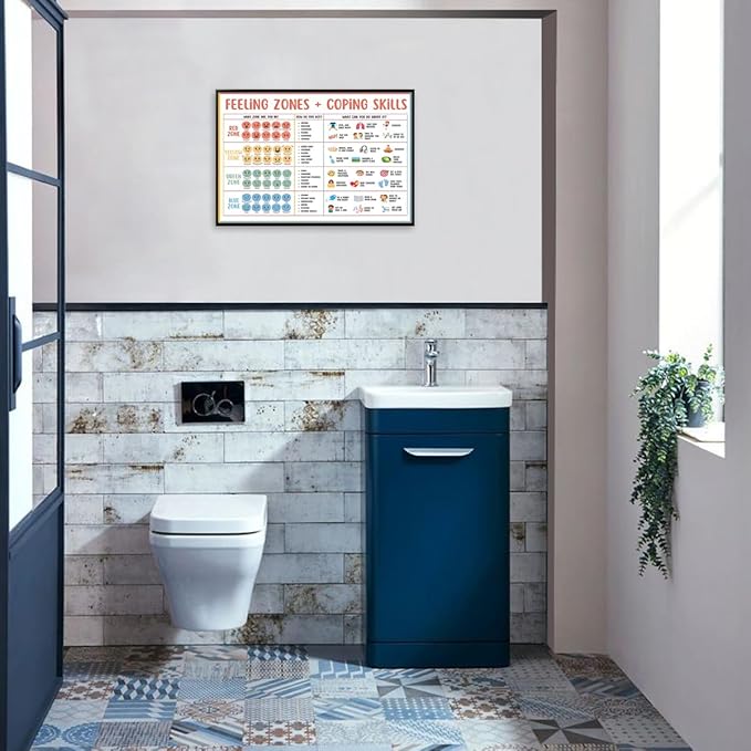 CEHNSENHUI Classroom Feelings Chart For Kids Mental Health Posters Help Students Understand Emotions Wall Art Emotions Chart For Kids Calm Corner Special Education Canvas Prints 16x24in BlackFramed