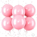 Giant 4D Foil Balloons, 6Pcs Large Metallic Pastel Pink Round Balloons, 22 Inch Big Round Foil Balloon for Pink Birthday Party Baby Shower Wedding Decorations