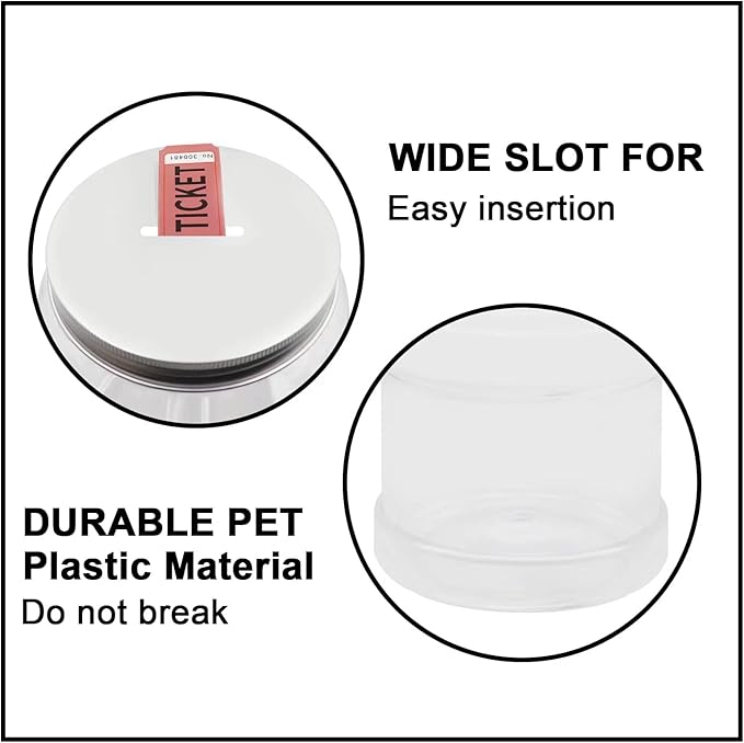 Large Clear Coin Bank Jar with Slotted Lid, Big Plastic Money Tip Change Savings Coin Jar for Piggy Bank or Raffle Ticket, Clear Money Coin Tip Piggy Change Bank Box for Adults Teens Kids