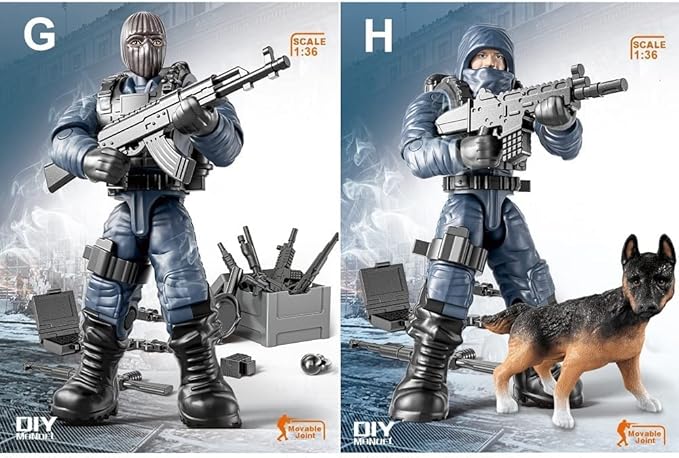 YEIBOBO ! Special Forces Mini Military Action Figure with Weapons and Accessories (Lightning SWAT Team XJ-9902)…