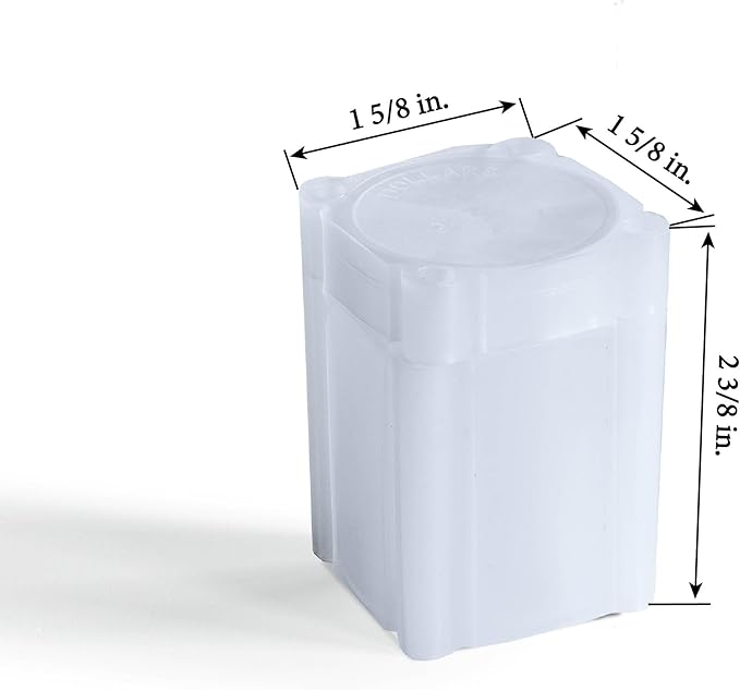 LIGHTHOUSE - Square Coin Tubes - Convenient Push Top, Virtually Unbreakable, Acid Free and Archival Quality - Coin Tubes for US Large Dollars, 50 Pack