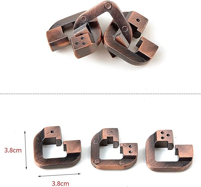 FantasyDay 15 Pcs Brain Teaser Puzzle,Metal Puzzle, Unlock Interlock IQ Test Game, Magic Trick Toy Gift for Kids and Adults