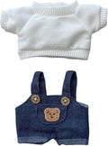 17cm Doll Clothes Set (No Doll), 2 Pieces Dress Overalls Outfit Set for 6.7inch Dolls Suit, Cute Fashion Clothes Accessories for 1st/2nd/3rd Gen Dolls Play & Display
