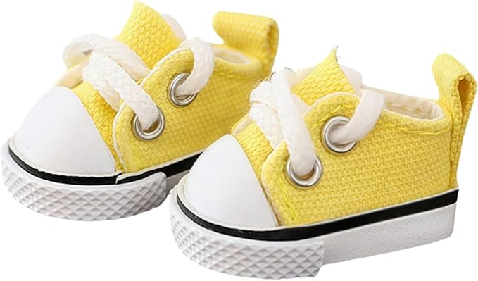 17cm Doll Shoes (No Doll), Mini Shoes Replacement, Cute Kawaii Fashion Shoes for 6.7inch Doll Suit, Shoes & Clothes Accessories for 1st/2nd/3rd Gen Doll Play & Display Yellow