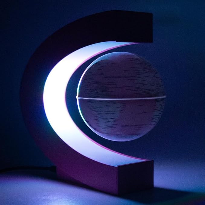 Multi-color Changing Self-rotating Magnetic Levitating Globe, Desktop Decorative Globe, Great Gifts for Ladies, Mothers, Wives, Girlfriends, Girls (Pink)