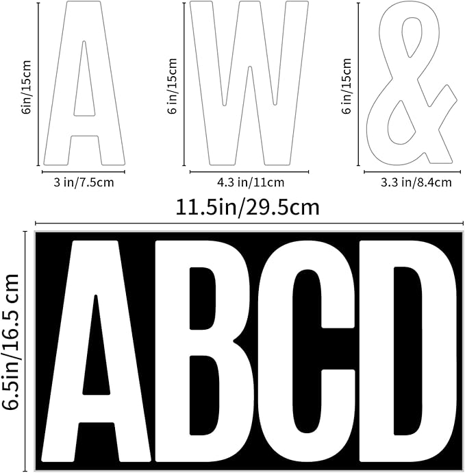 Bemeol 190 Pcs 35 Sheets Bulletin Board Letters for Classroom Large 6 Inch Alphabet Letter Stickers Self Adhesive Letters for Bulletin Board Display Home School(White)