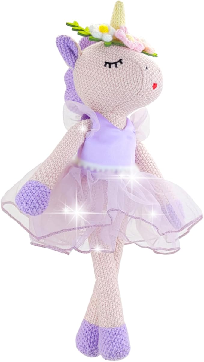 Unicorn Stuffed Animals Plush Ballerina Baby Doll, U nicorn Toys for Girl Age, Stuffed Animals for Girl Birthday Gifts U nicorn Decorations for Girls Toys(Pink)