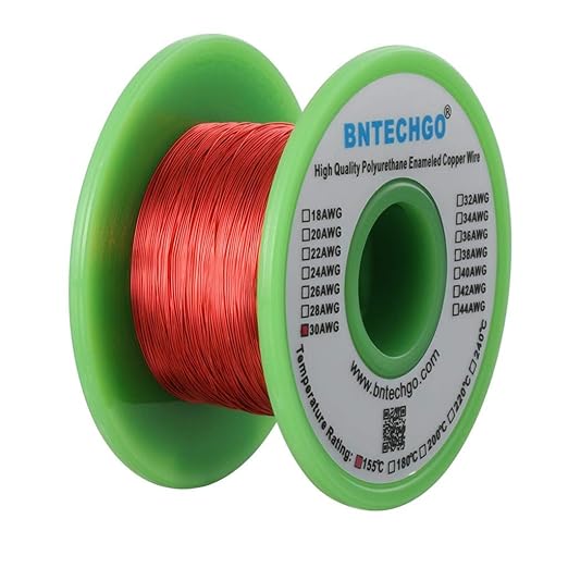 BNTECHGO 30 AWG Magnet Wire - Enameled Copper Wire - Enameled Magnet Winding Wire - 4 oz - 0.0098" Diameter 1 Spool Coil Red Temperature Rating 155℃ Widely Used for Transformers Inductors