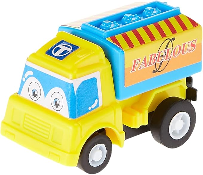 Funcorn Toys Pull Back Car, 12 Pack Assorted Mini Plastic Vehicle Set, Pull Back Truck and Car Toys for Boys Kids Toddler Party Favors,Die Cast Car Toy Play Set