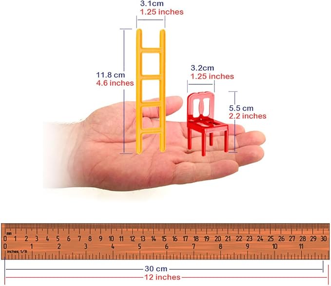 WEofferwhatYOUwant Chairs and Ladders Stacking Game – 44 Piece Balance Tower for Kids and Adults – Family Party Tabletop Game Night Fun – Dexterity Skill Building Travel Toy Ages 6+