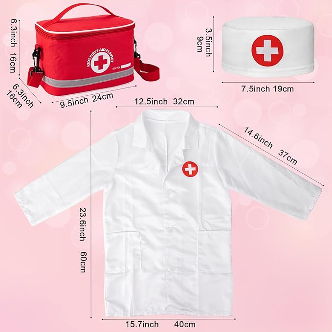 Doctor Kit for Kids, 34 Pcs Kids Doctor Playset Kit for Toddlers 3-5 with Medical Storage Bag & Real Stethoscope, Fun Role Playing Game, Doctor Play for Toddlers Kids Boys Girls Ages 3+