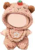 17CM Doll Clothes Set Brown Bear Hood + Brown Jumpsuit, Fashion Cute Dress-Up Clothes for Doll Accessories Outfit(No Doll Included)(LBB Clothes 9)