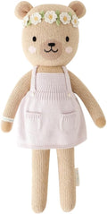 cuddle + kind Olivia The Honey Bear Little 13" Hand-Knit Doll – 1 Doll = 10 Meals, Fair Trade, Heirloom Quality, Handcrafted in Peru, 100% Cotton Yarn