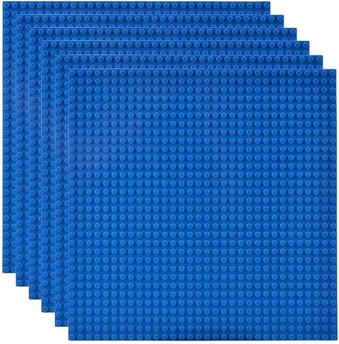 Lekebaby Classic Baseplates Building Base for Building Bricks 100% Compatible with Major Brands-Baseplate 10" x 10", Pack of 6 (Blue)