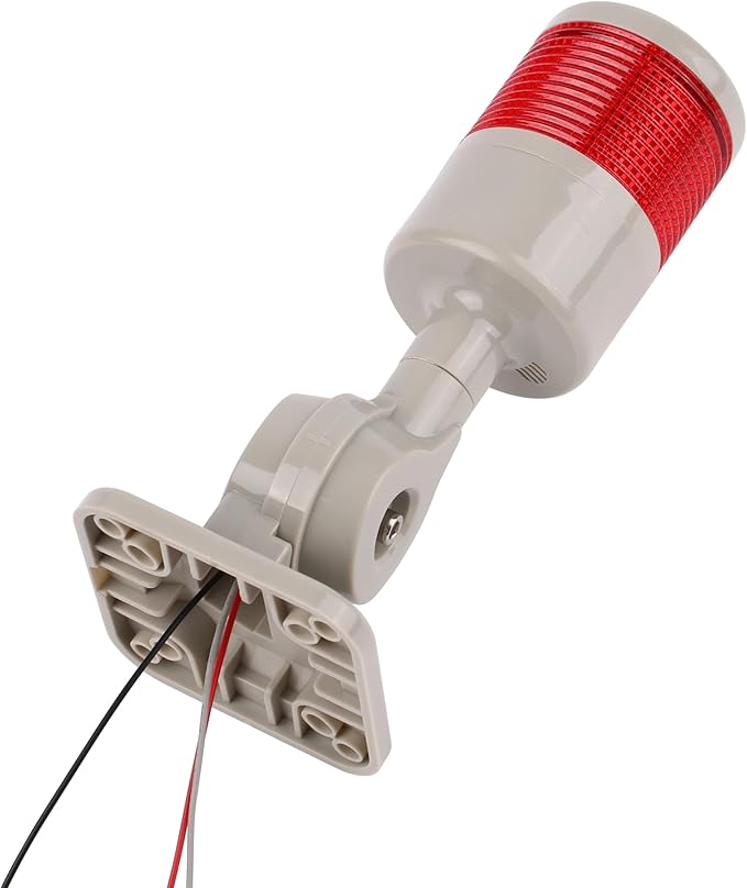Led Signal Tower Stack Lights, Industrial Signal Warning Column Tower Lamp Andon Lights with Rotatable Base, Steady Flashing Light Switchable,12V 24V DC(1-Layer, with Buzzer)