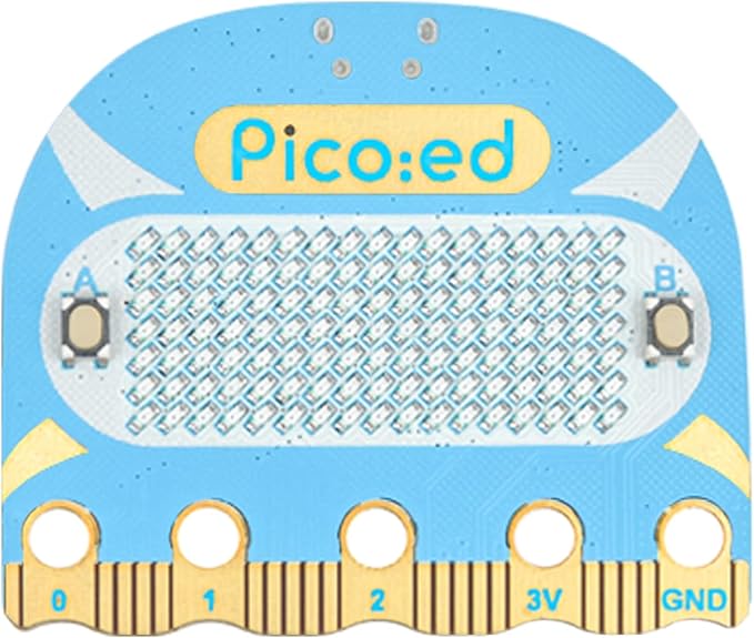ELECFREAKS Pico:ed Development Board Based on Raspberry Pi RP2040 MCU, Picoed Python Microcontroller with 7 * 17 Dot-Matrix Screen Dual-core ARM Cortex M0+ Processor for Education Classroom Teaching