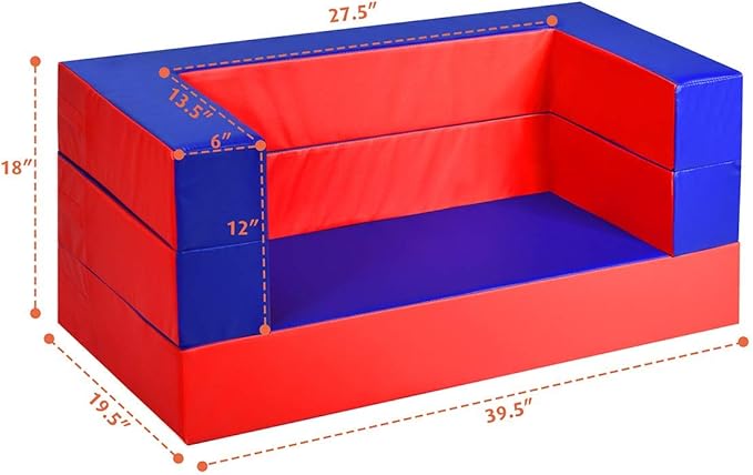 Costzon 4-in-1 Unique Shapes Convertible Climb and Crawl Foam Set for Climbing, Crawling, Sliding, 8-Piece Colorful PU Activity Play Soft Zone for Baby, Preschooler (Assorted)