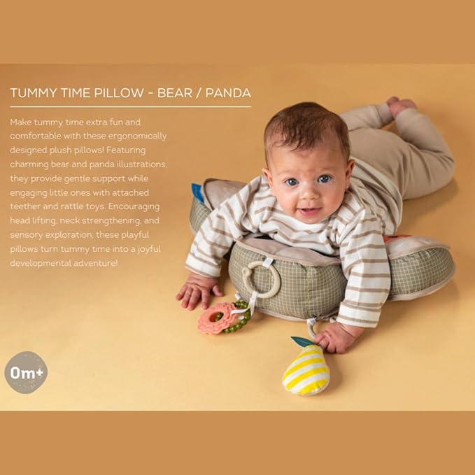 Taf Toys Tummy Time Toys Ergonomic Cushion & Teether for Infant Newborn Supportive Baby Tummy Time & Neck Strengthening Develops Muscles for Crawling Montessori Sensory Toy Tummy Time Toys 0-6 Months