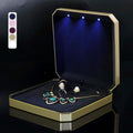 HSLFUAI Necklace Organizer with Led Light,Jewelry Box for Necklace, Necklace Box Gift,Jewelry Gift Box for Wedding, Birthday, Valentine' Day, Mother'S Day, Christmas(Gold)