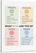 BFXLMKI Zones of Regulation Poster Classroom Decor Feelings Chart Classroom Posters ADHD Self-Regulation Coping Skills Printable School Counselor 05 Frame-style 16x24inch(40x60cm)