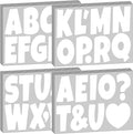 Bemeol Letter Stickers 378 Pcs Bulletin Board Letters for Classroom 4 Inch Alphabet Cutout Letters for Poster Board Display Home Classroom School Decor(White)