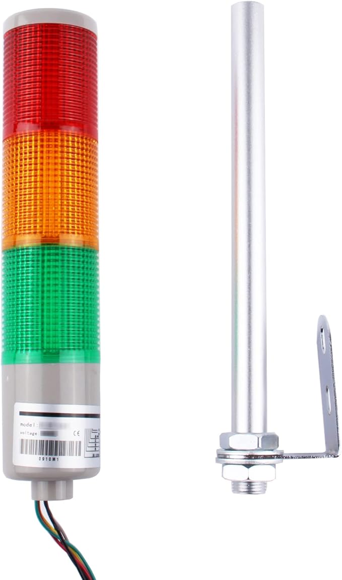 Tower Stack Lights, Industrial Warning Signal Lights Tower Lamps Column, Factory Workshop Safety RGB Signal Indicator, LED Andon Lights (12V, 3 Layers, Without Sound)