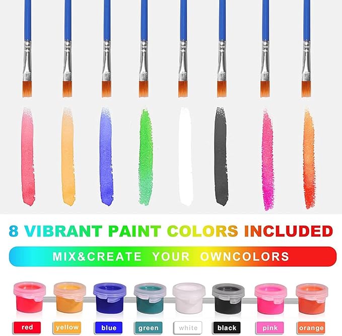 Veythor Mini Acrylic Paint Set,Acrylic Paint Strips for Kids&Adults with Brushes,15 Set 8 Colors Washable Filled,for Home Classroom Painting Art Supplie(15)