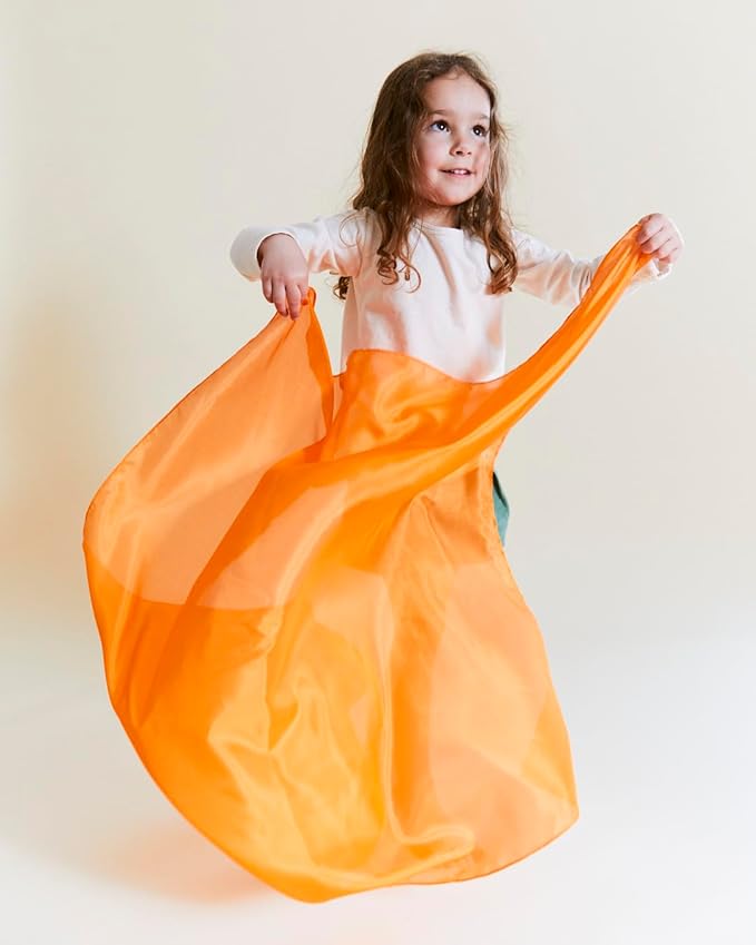 Sarah's Silks Playsilk - 100% Real Silk, Hand Dyed, Bright Colored Play Scarves | Montessori and Waldorf Toys for Dress up, Imaginative, and Pretend Play (35" x 35")