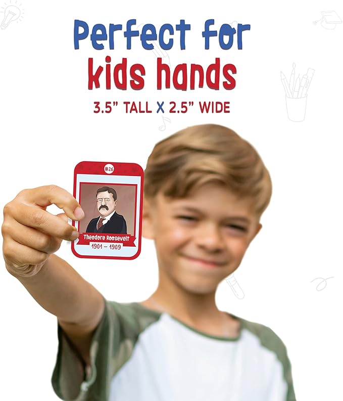 Merka US Presidents & State Capitals Flash Cards - 96-Pack, Multicolor, 3.5 x 2.5 in - Educational Flashcards for Kids, Homeschool & Learning Games