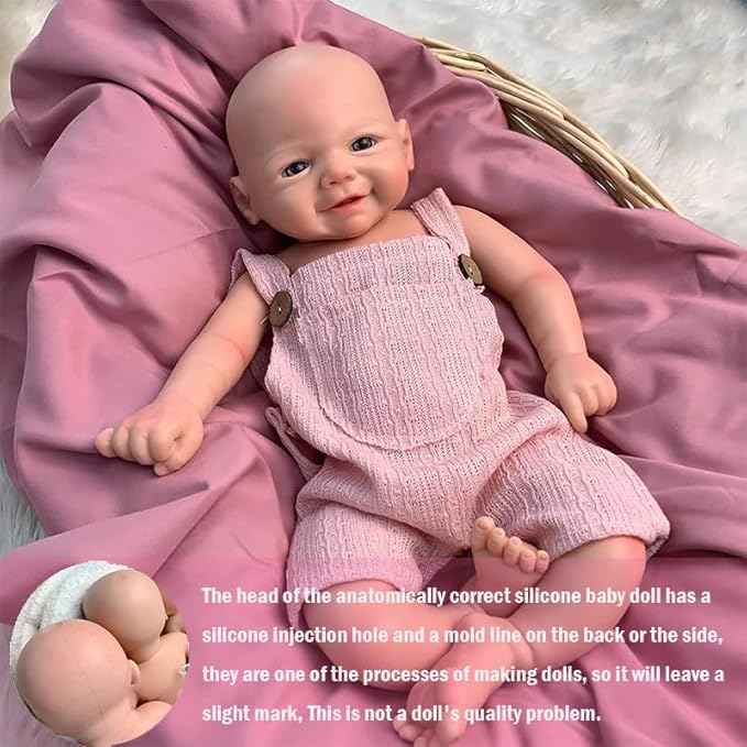 Reborn Baby Dolls Lifelike 18inch Full Silicone Baby Doll Realistic Handmade Silicone Anatomically Correct Girl Dolls