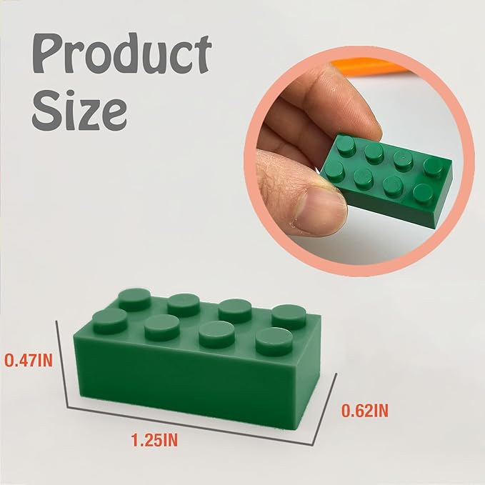 500 Piece Classic Building Bricks, 2x4 Bulk Bricks STEM Creative Building Toys, Red, Yellow, Blue, Green(Samll Bricks, 1.25x0.62x0.47 in)