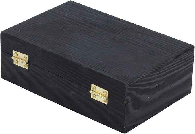 Creative Hobbies Black Wooden Keepsake Box with Gold Clasp - 6″ × 4″ × 2″ Painted Storage Case for Jewelry, Photos, Crafts & Gifts | 2 Pack