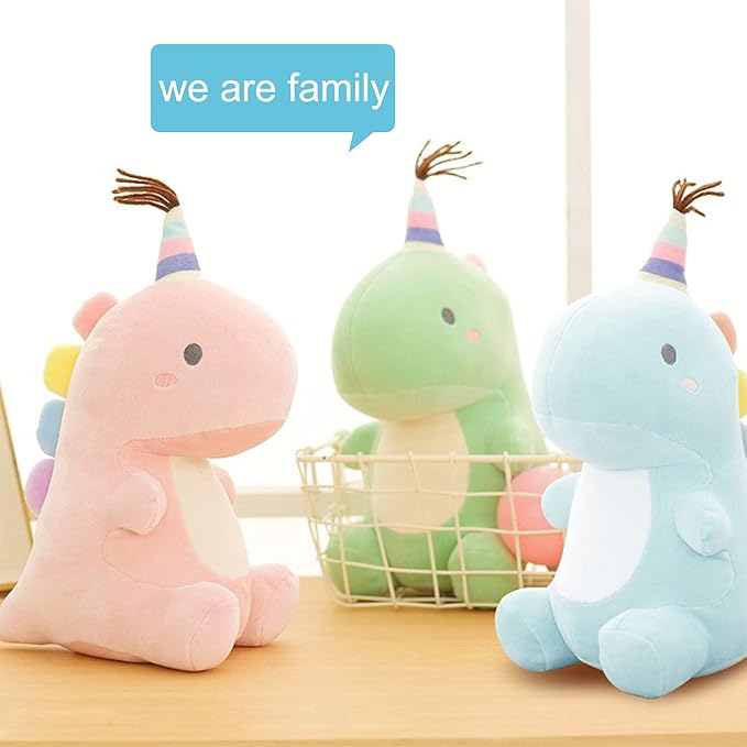 Stuffed Animal Plush Toys, Cute Dinosaur Toy, Soft Dino Plushies for Kids Plush Doll Gifts for Boys Girls (Blue, 9 Inch)
