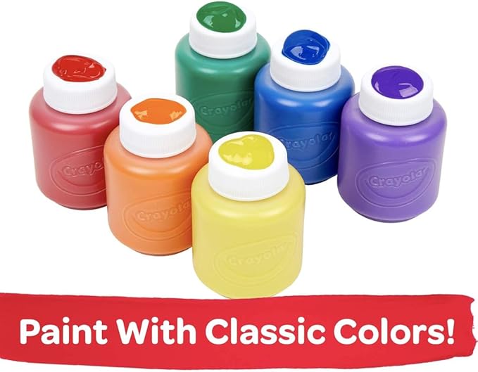 Crayola Washable Kids Paint Set (12ct), Classic and Glitter Paint for Kids, Arts & Crafts Supplies for Classrooms, Toddler Painting Kit, Gifts, Ages 3, 4, 5 [Amazon Exclusive]