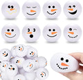Zhanmai 64 Pcs Christmas Snowmen Stress Balls Bulk Small Snowball Face Relief Squeeze Crafts for Winter Party Favors Xmas Stocking Stuffers Gift Goodie Bag Fillers Holiday Decorations (2.5 Inch)