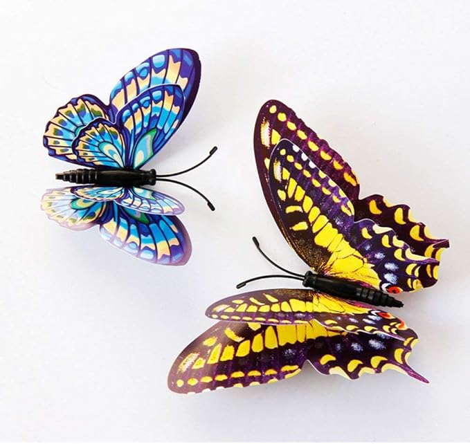 Mixed of 12PCS 3D Pink Butterfly Wall Stickers Decor Art Decorations¡­ (2*Colorful)