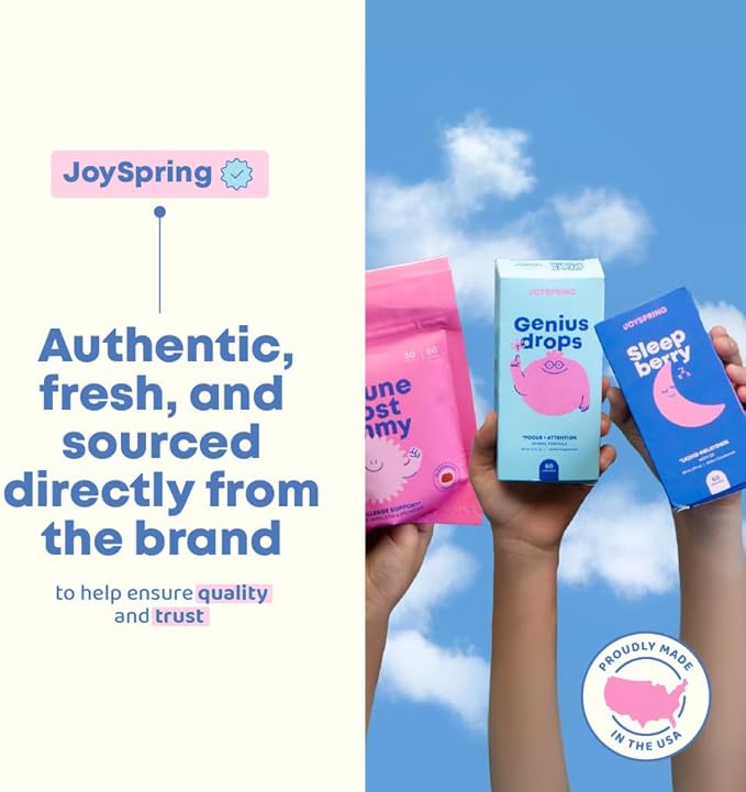 JoySpring Saffron Gummies for Kids | Saffron Extract with GABA Supplements Offer Mood Support and Calms Temper Tantrums | Sugar Free Gummies