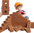 Zhanmai 50 Pack Foam Bricks Building Blocks for Kids Foam Cinder Blocks Large Fake Bricks Toy for Stacking and Construction 8 x 4 x 2.4 Inches(Round)