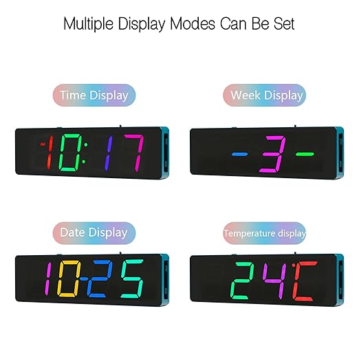 EIELE Soldering Practice Kit 4-Digit RGB Colour LED Digital Clock Kit with colourful case Suitable for students and beginners to solder and learn Adult Electronic Soldering Projects (blue case)