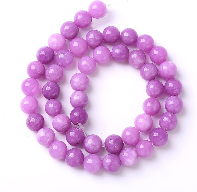 12MM 32PCS Purple Lepidolite Mica Stone Loose Beads for Jewelry Making DIY Bracelet Necklace