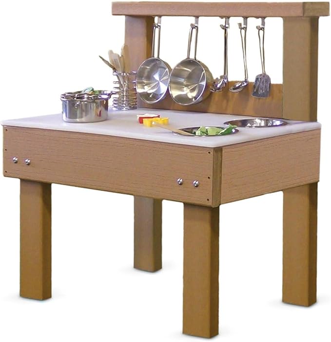 Kids' Station Indoor/Outdoor Toddler MUD Kitchen with Utensils