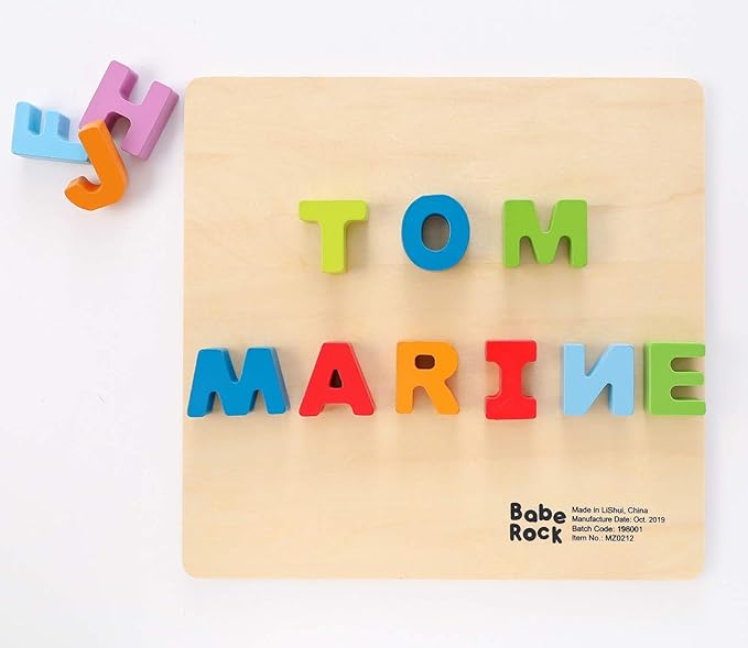 Alphabet Puzzle Wooden ABC Letter Puzzle for Toddlers Preschool Learning Early Educational Toys for Baby Girls Boys 1 2 3 Years Old (Capital Letter)