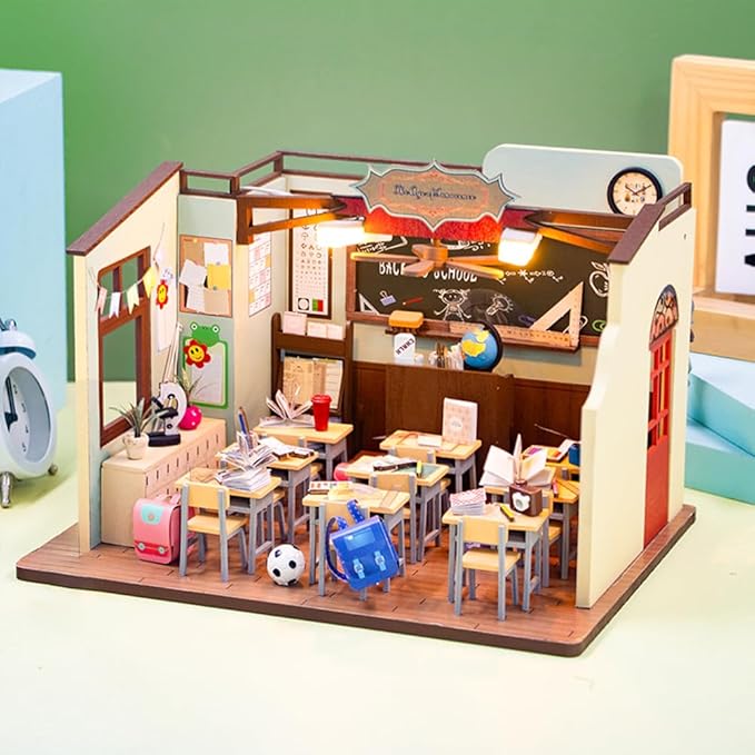 DIY Dollhouse Miniature Kit with Dust Cover and Music,DIY Miniature Wooden Dollhouse Kit,1:24 Scale Mini House Building Kit for Adults Teens Birthday Gifts
