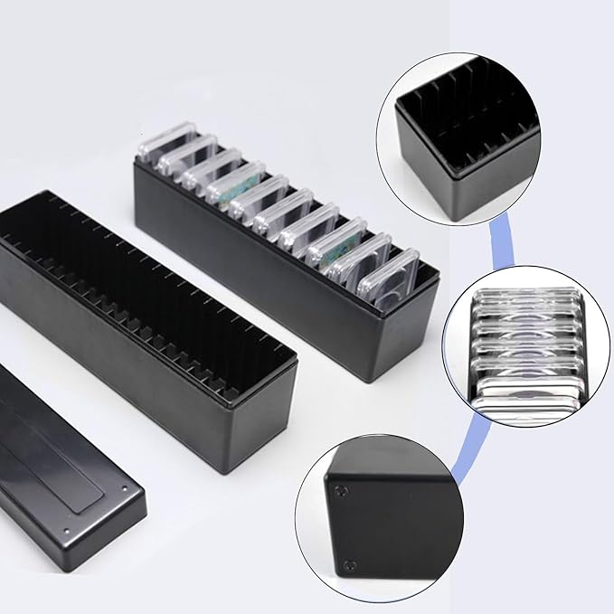 MUDOR Coin Slab Storage Box, Holder Case Slot Compatible with 20 Slab PCCB PCGS, Olny Box,Plastic Case for Collectors